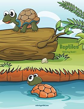 portada Reptiles Coloring Book 1 (Volume 1) (en Inglés)