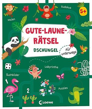 portada Gute-Laune-Rätsel für Unterwegs - Dschungel: Lernspiel-Sammlung zum Rätseln und Malen für Kinder ab 5 Jahren (en Alemán)