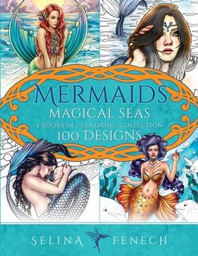 portada Mermaids Magical Seas Coloring Collection: 100 Designs (en Inglés)