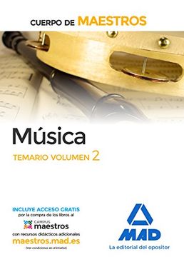 portada Cuerpo de Maestros Música. Temario Volumen 2