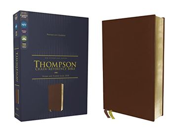 portada Niv, Thompson Chain-Reference Bible, Genuine Leather, Buffalo, Brown, red Letter, art Gilded Edges, Comfort Print (en Inglés)