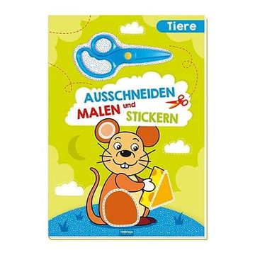 portada Tr? Tsch Bastelbuch mit Schere Ausschneiden, Malen und Stickern Tiere (en Alemán)