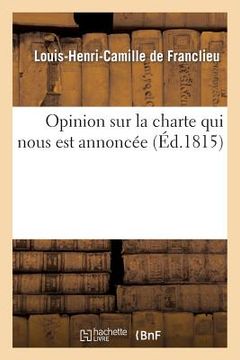 portada Opinion Sur La Charte Qui Nous Est Annoncée (in French)