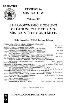 portada Thermodynamic Modeling of Geologic Materials: Minerals, Fluids, and Melts (Reviews in Mineralogy & Geochemistry) (en Inglés)
