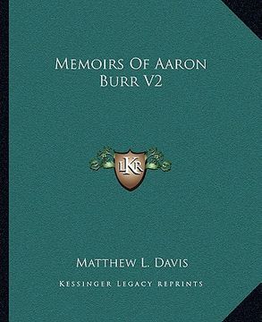 portada memoirs of aaron burr v2