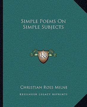 portada simple poems on simple subjects (en Inglés)