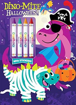 portada Dino-Mite Halloween: Colortivity With big Crayons and Stickers (en Inglés)