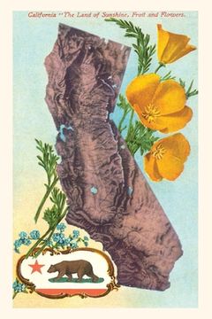 portada Vintage Journal California Map with Bear and Poppies