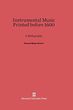 portada Instrumental Music Printed Before 1600 (en Inglés)