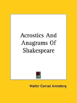 portada acrostics and anagrams of shakespeare (en Inglés)