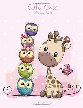 portada Cute Owls Coloring Book 1 (Volume 1) (en Inglés)
