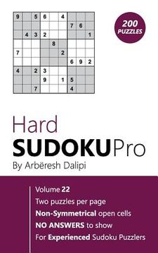 portada Hard Sudoku Pro: Book for Experienced Puzzlers (200 puzzles) Vol. 22 (en Inglés)