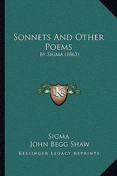 portada sonnets and other poems: by sigma (1863) (en Inglés)