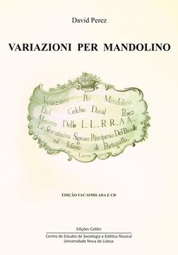 portada Variazioni per Mandolino - (inclui gravação em CD áudio interpretada por José Gr