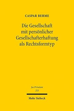 portada Die Gesellschaft Mit Personlicher Gesellschafterhaftung ALS Rechtsformtyp (in German)