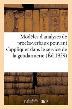portada Modèles D'analyses de Procès-Verbaux Pouvant S'appliquer à Tous les cas (Sciences Sociales) 