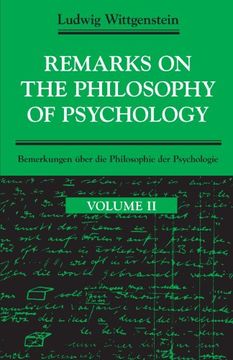 portada Remarks on the Philosophy of Psychology, Volume 2 (en Inglés)