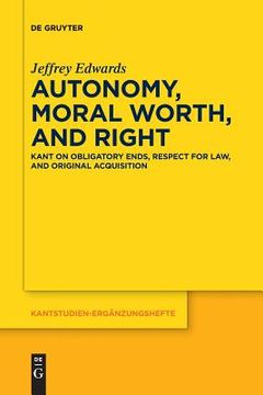 portada Autonomy, Moral Worth, and Right (en Inglés)