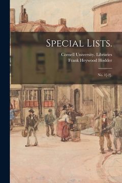 portada Special Lists.: No. 1[-2]. (in English)