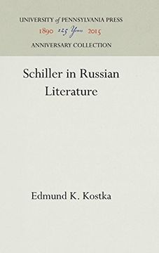 portada Schiller in Russian Literature (University of Pennsylvania Studies in Germanic Languages And) (in English)