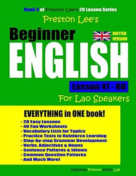 portada Preston Lee's Beginner English Lesson 41 - 60 for lao Speakers (British) (en Inglés)