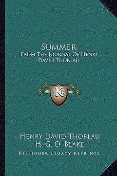 portada summer: from the journal of henry david thoreau (en Inglés)