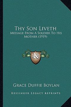 portada thy son liveth: message from a soldier to his mother (1919)