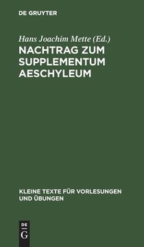 portada Nachtrag zum Supplementum Aeschyleum