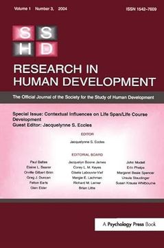 portada Contextual Influences on Life Span/Life Course: A Special Issue of Research in Human Development (en Inglés)