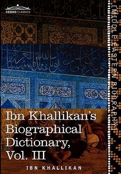 portada ibn khallikan's biographical dictionary, vol. iii (in 4 volumes) (en Inglés)
