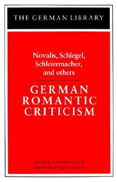 portada german romantic criticism (en Inglés)