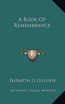 portada a book of remembrance (en Inglés)