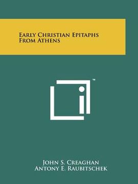 portada early christian epitaphs from athens (en Inglés)