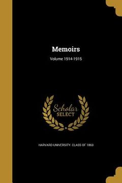 portada Memoirs; Volume 1914-1915 (en Inglés)