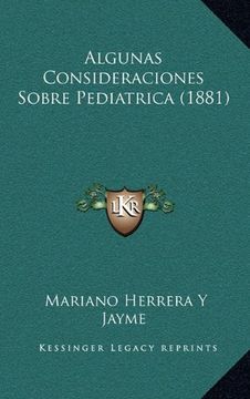 portada Algunas Consideraciones Sobre Pediatrica (1881)