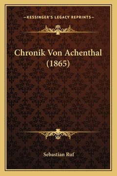 portada Chronik Von Achenthal (1865) (en Alemán)