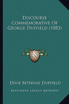 portada discourse commemorative of george duffield (1883) (en Inglés)