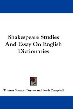 portada shakespeare studies and essay on english dictionaries (en Inglés)