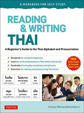 portada Reading & Writing Thai: A Workbook for Self-Study: A Beginner'S Guide to the Thai Alphabet and Pronunciation (Free Online Audio and Printable Flash Cards) (en Inglés)