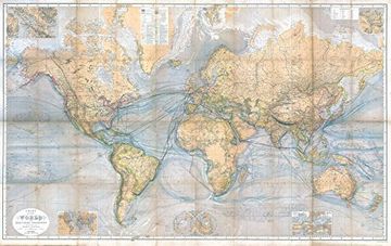 portada Historische Weltkarte 1867 - Chart of the World on Mercators Projection (Plano-2 Seiten) (en Alemán)