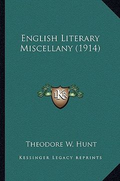 portada english literary miscellany (1914) (in English)