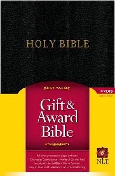 holy bible,new living translation, gift & award bible, black, imitation leather