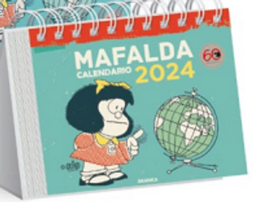 portada MAFALDA 2024 CALENDARIO ESCRITORIO TURQUESA