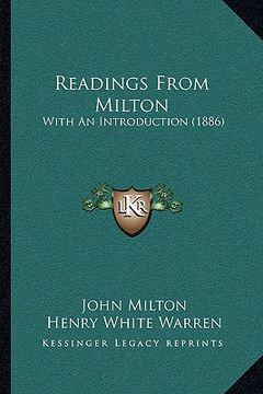 portada readings from milton: with an introduction (1886) (en Inglés)
