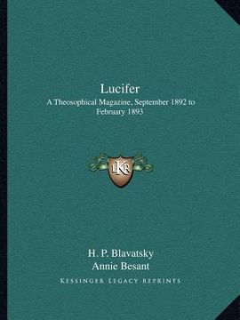 portada lucifer: a theosophical magazine, september 1892 to february 1893 (en Inglés)