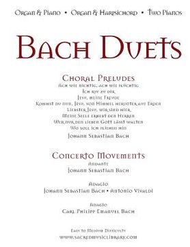 portada Bach Duets: Organ & Piano - Organ & Harpsichord - 2 Pianos (en Inglés)