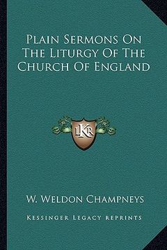 portada plain sermons on the liturgy of the church of england (en Inglés)