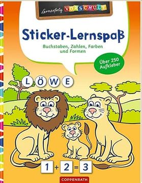 portada Sticker-Lernspaß (Wilde Tiere): Buchstaben, Zahlen, Farben & Formen (Lernerfolg Vorschule) (in German)