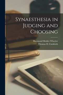 portada Synaesthesia in Judging and Choosing (en Inglés)