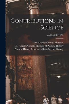 portada Contributions in Science; no.206-218 (1971) (en Inglés)